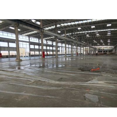 آبی / قرمز / خاکستری / سفید تکمیل ساختاری فولاد فریم ساختمان با تولید تمام شده برای پشتیبانی نصب مستقیم