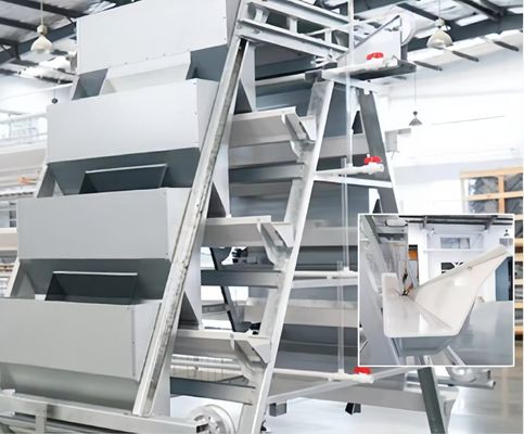 H نوع 4 قفس مرغ اتوماتیک قفس های باتری مرغ تجهیزات مرغ